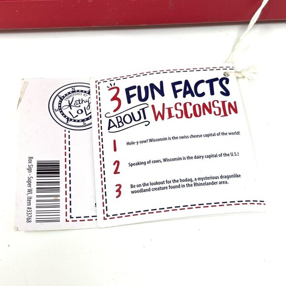 Wisconsin State Favorite Place MAP Primitives by Kathy Box‎ Sign Souvenir 16X16 - Picture 4 of 5